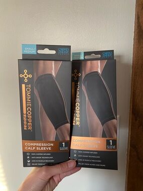 Tommie Copper Black Compression Calf Sleeve - Small/Medium
